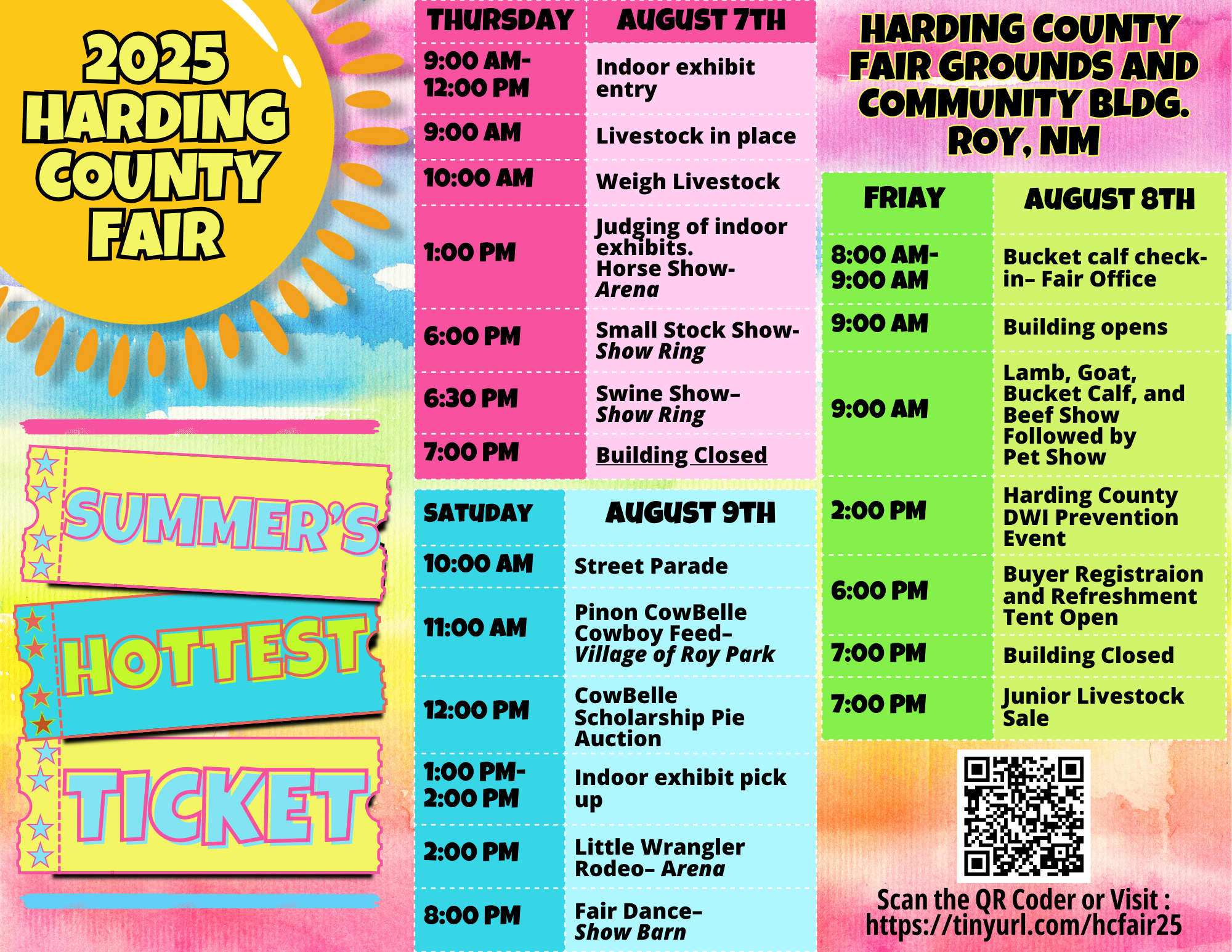 Harding County Fair Schedule
