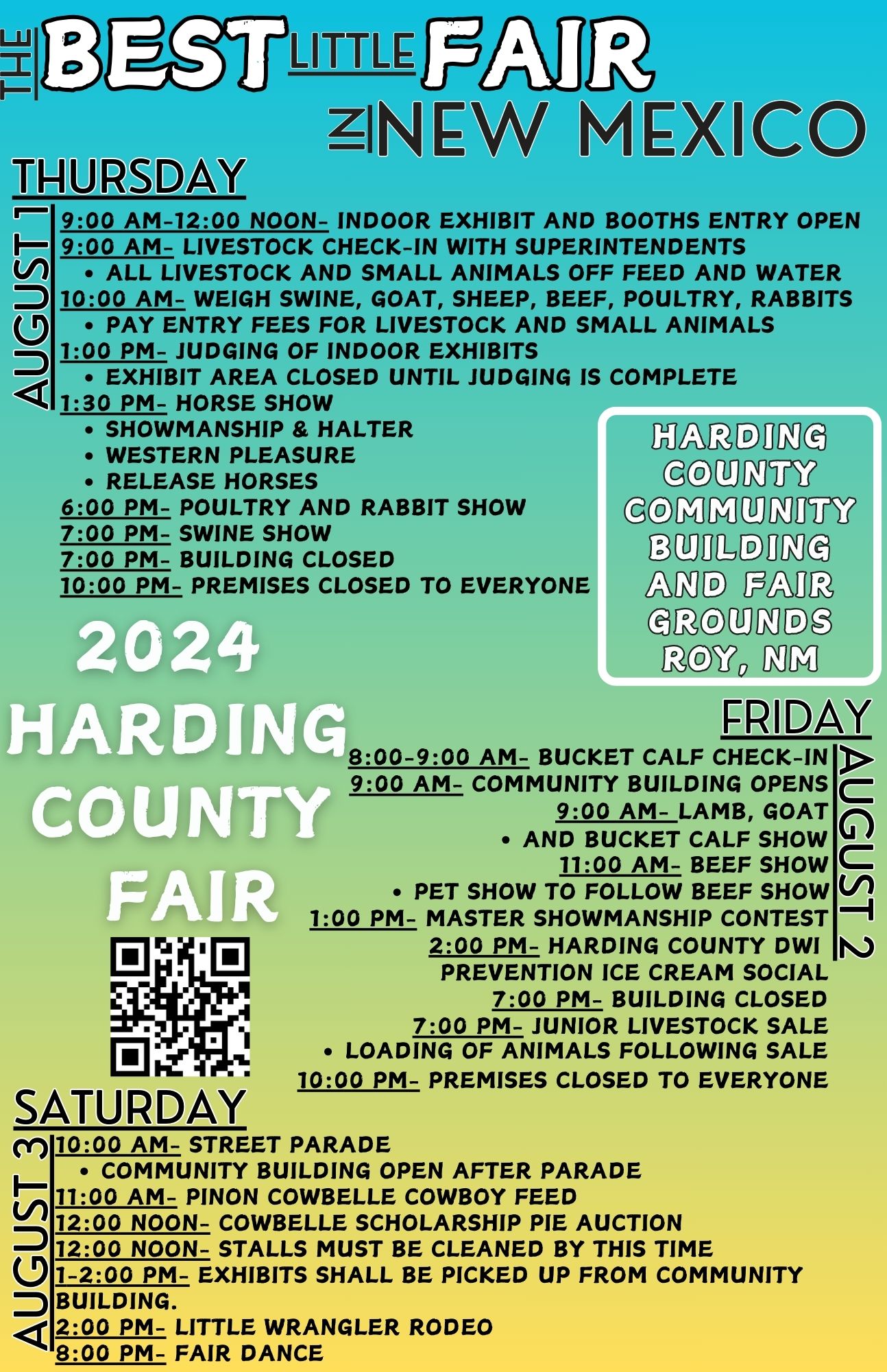 Fair flyer with schedule